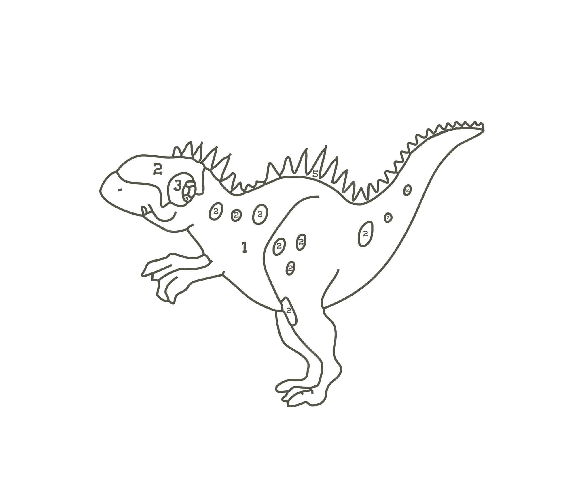 Awesome Dinosaur Color By Number
