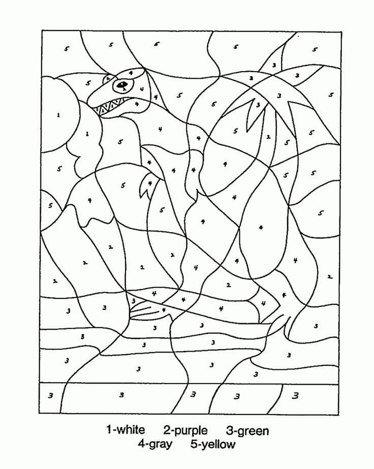 Basic Dinosaur Color By Number