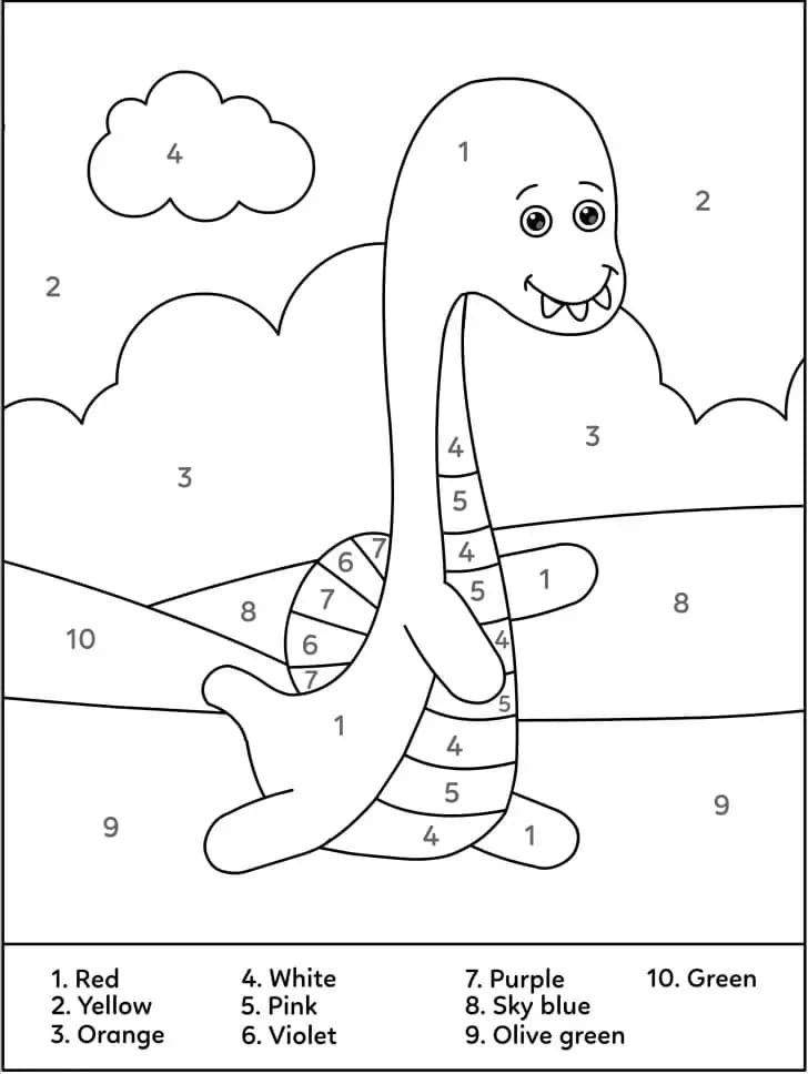 Fun Dinosaur Color By Number