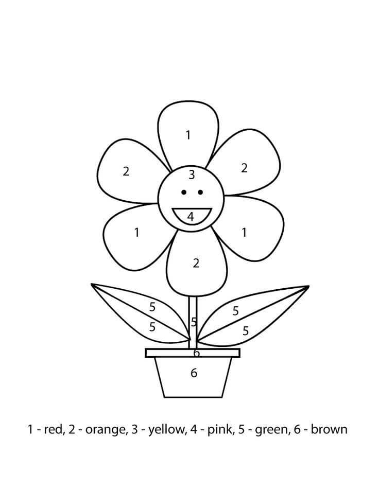Fun Flower Color by Number