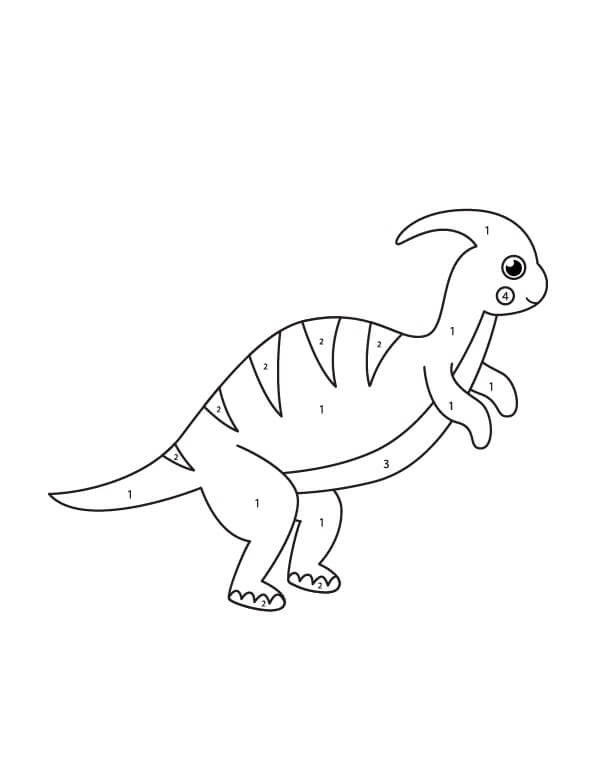 Kawaii Dinosaur Color By Number
