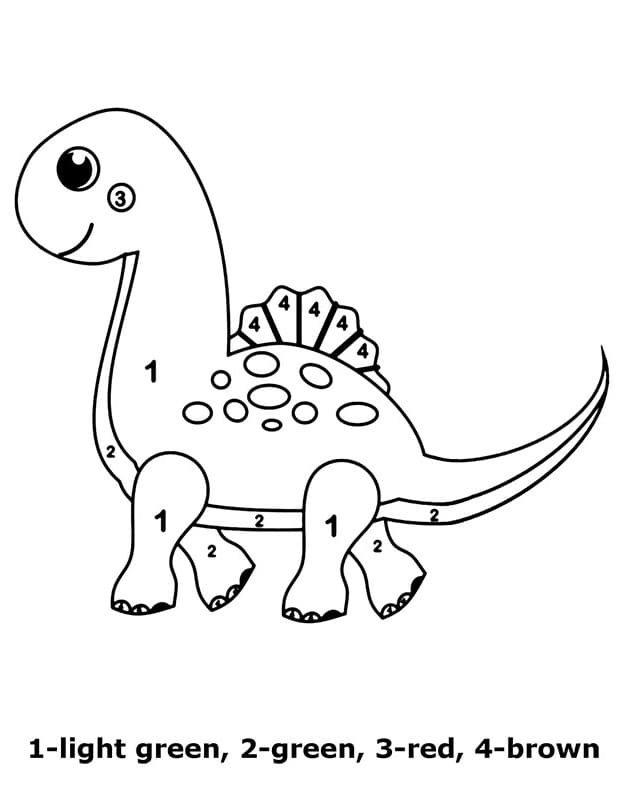Lovely Dinosaur Color By Number