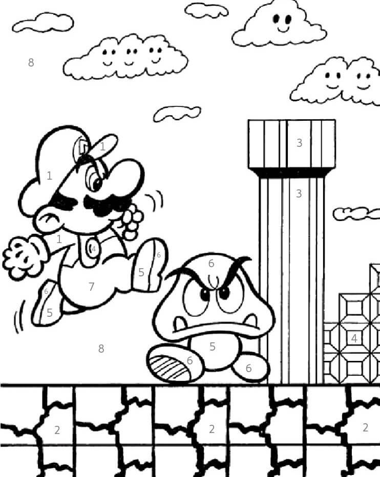 Mario Color By Number