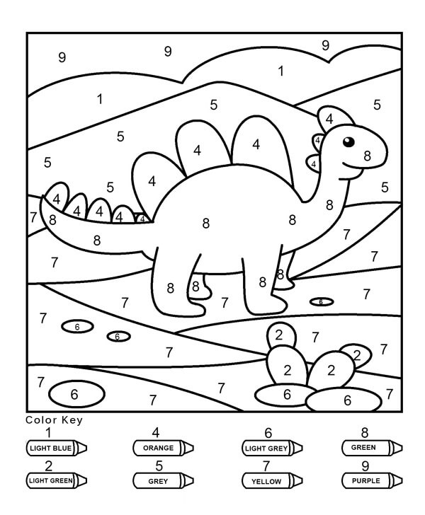 Normal Dinosaur Color by Number
