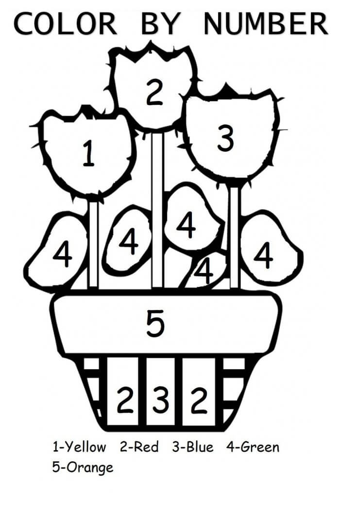Normal Vase of Flowers Color By Number