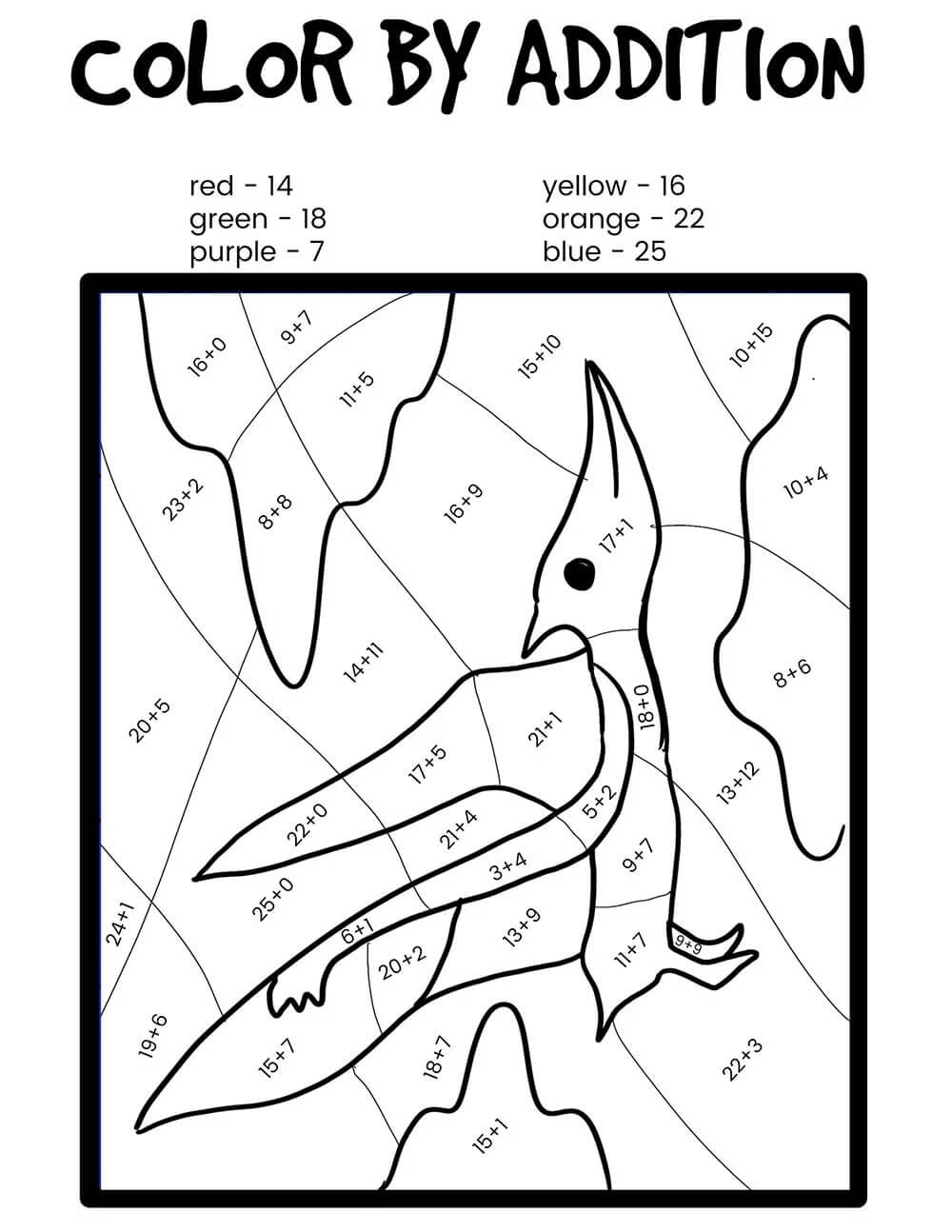 Pteranodons Color By Number Color By Number