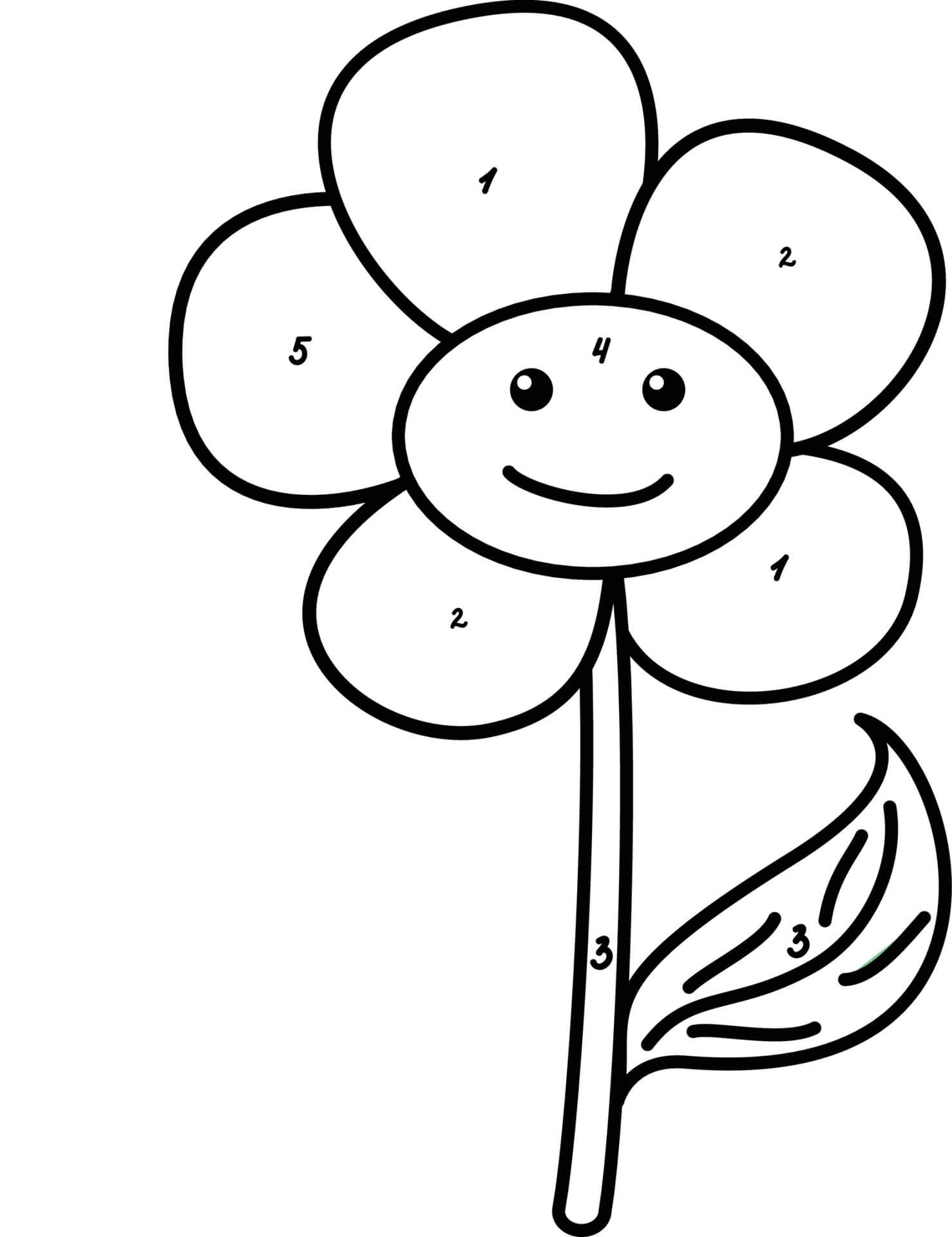 Smiling Flower Color By Number