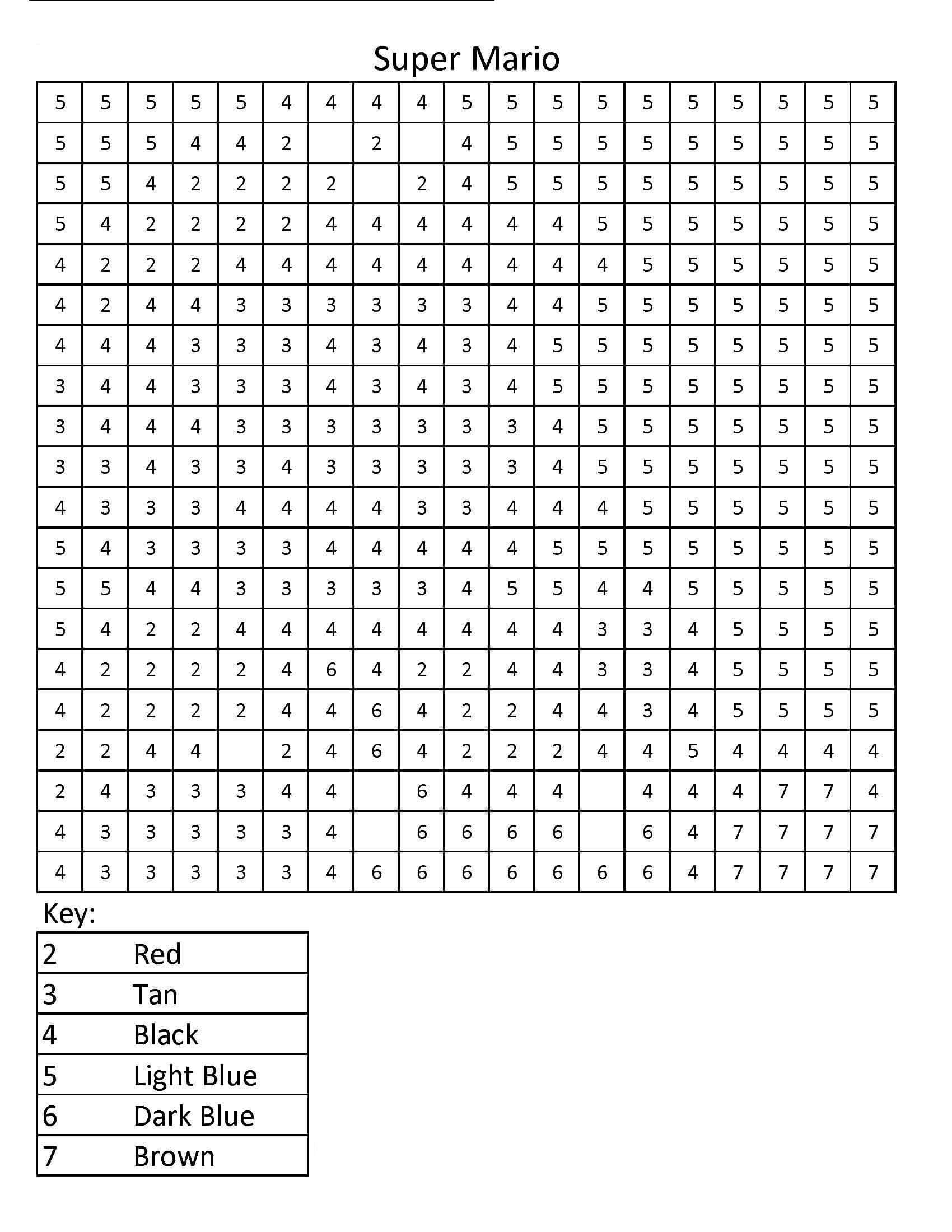 Super Mario Color by Number