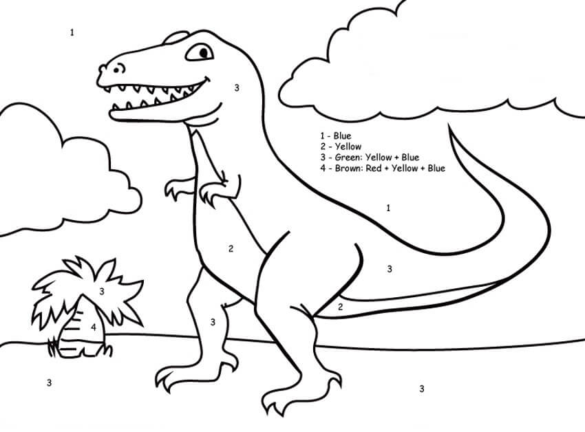 Dinosaur Color By Number