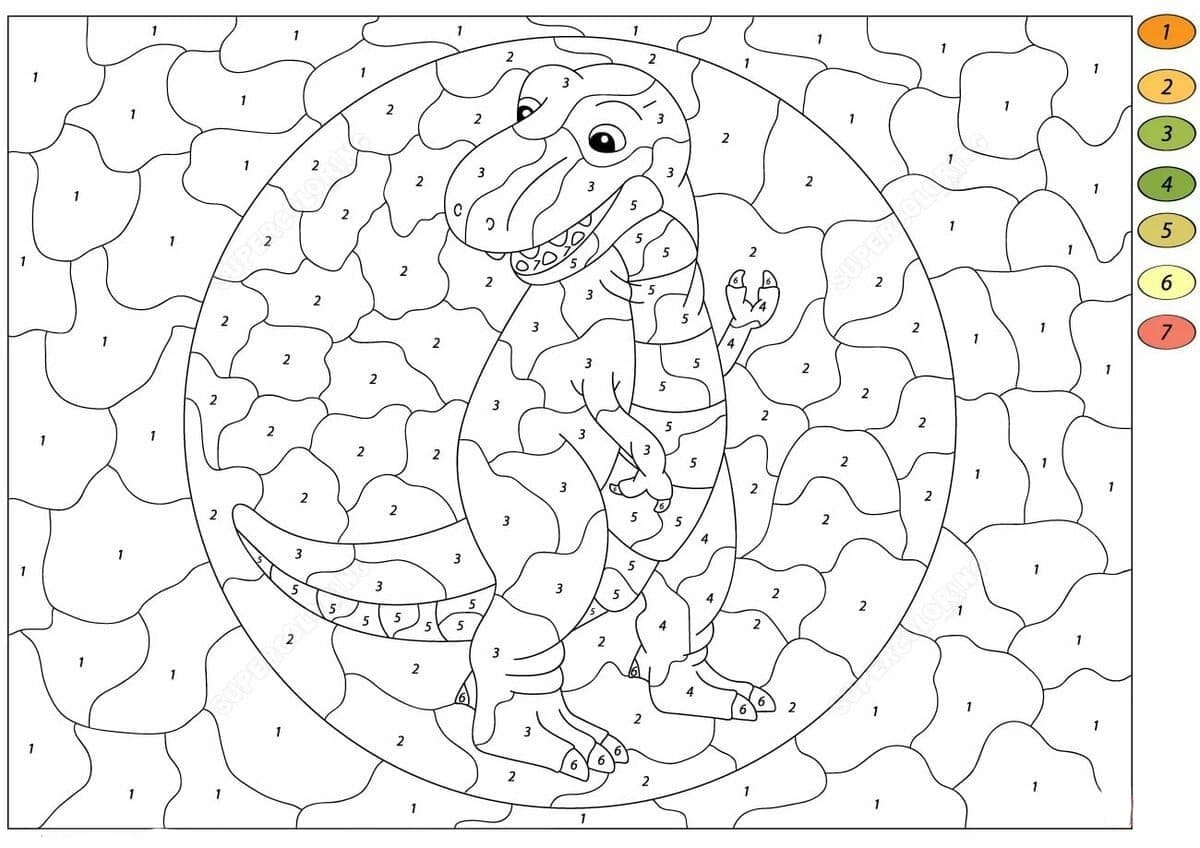 The Dinosaur Color By Number
