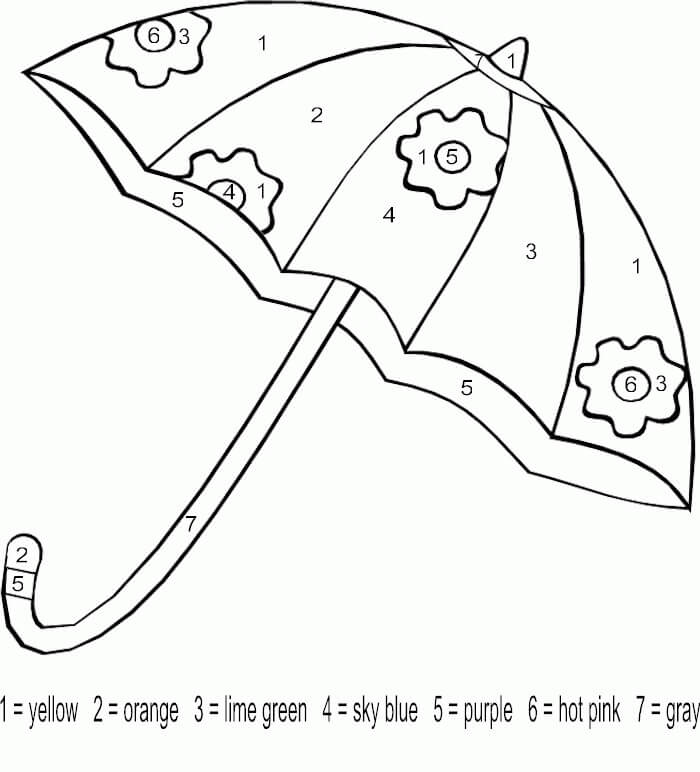 Umbrella Color By Number Color By Number