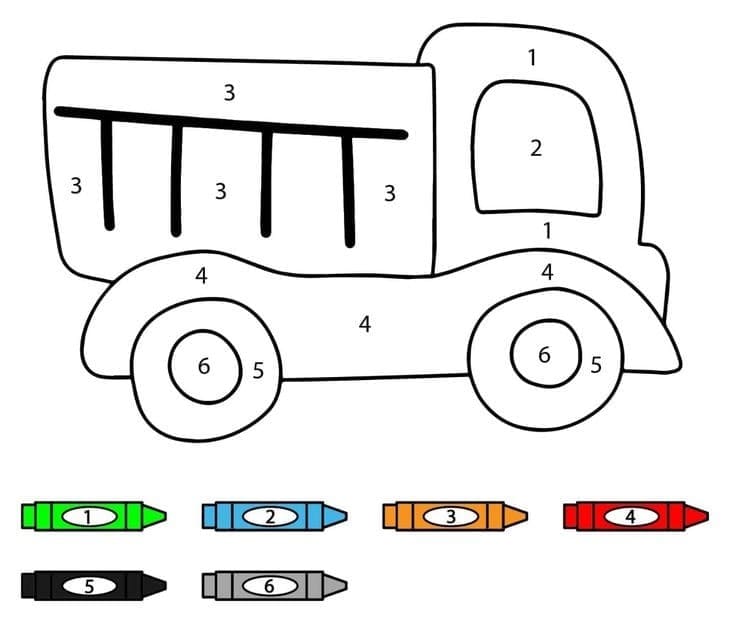 Adorable Truck Color By Number