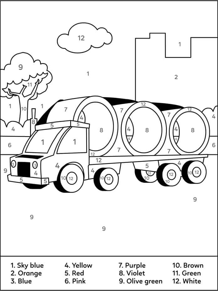 Basic Truck Color By Number