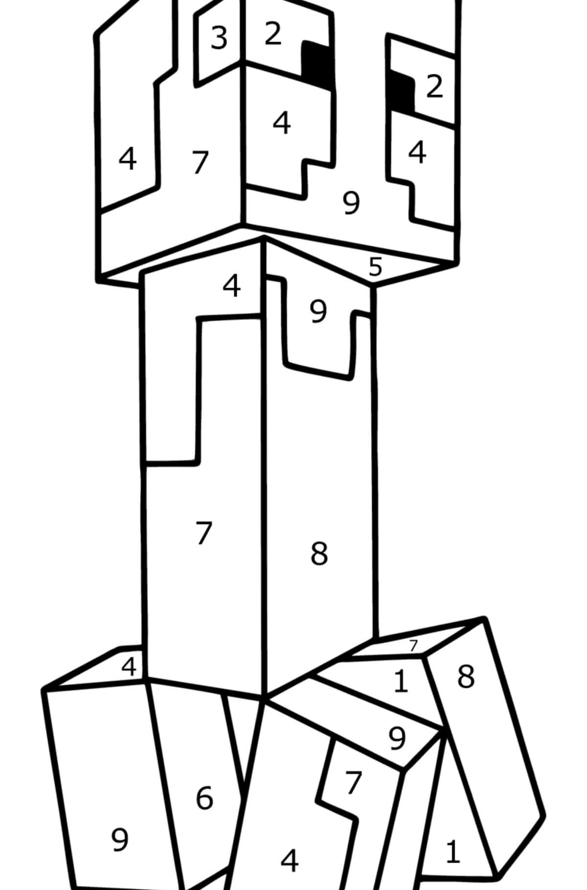 Creeper Minecraft Color By Number Color By Number