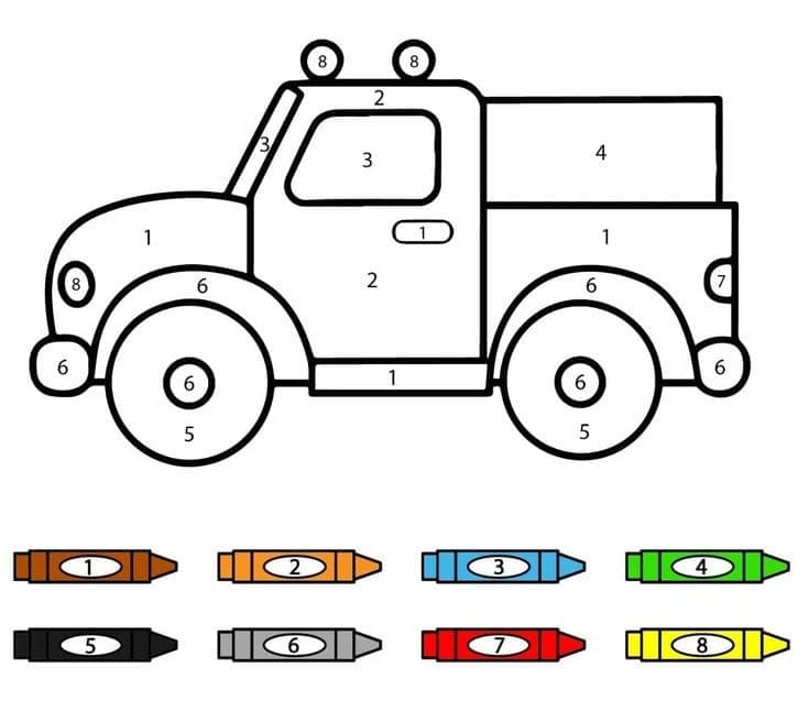 Free Truck Color By Number