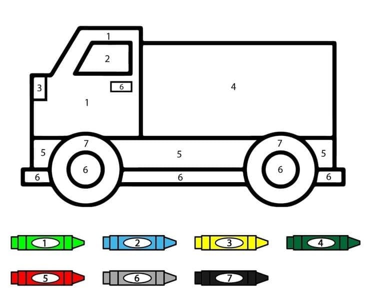 Fun Truck Color By Number