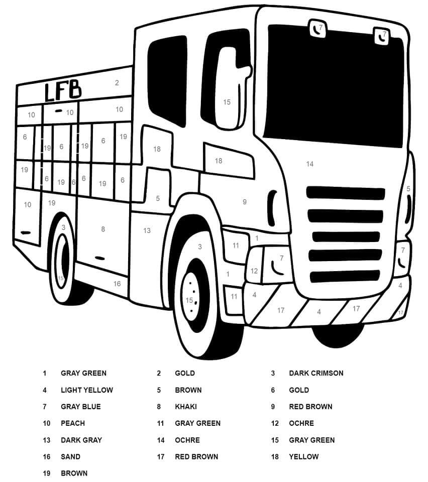Great Truck Color By Number