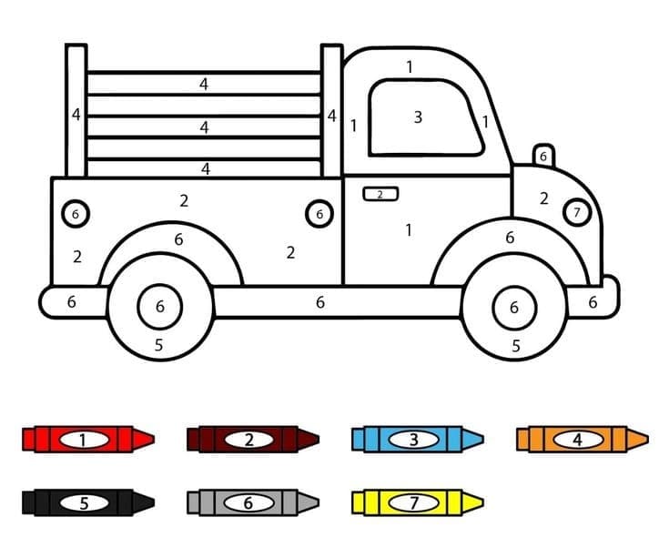 Little Truck Color By Number