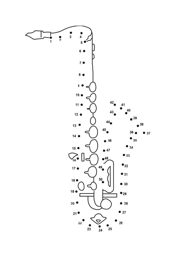 Saxophone Color By Number Color By Number