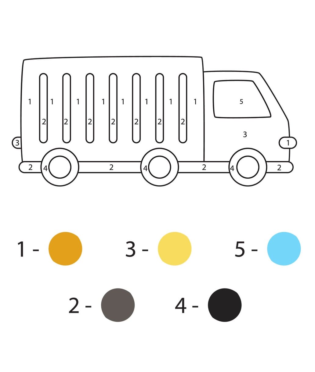 Simple Truck Color By Number