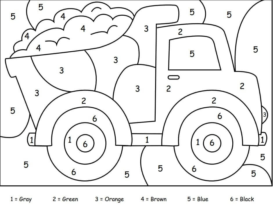 Simple Truck Color By Number