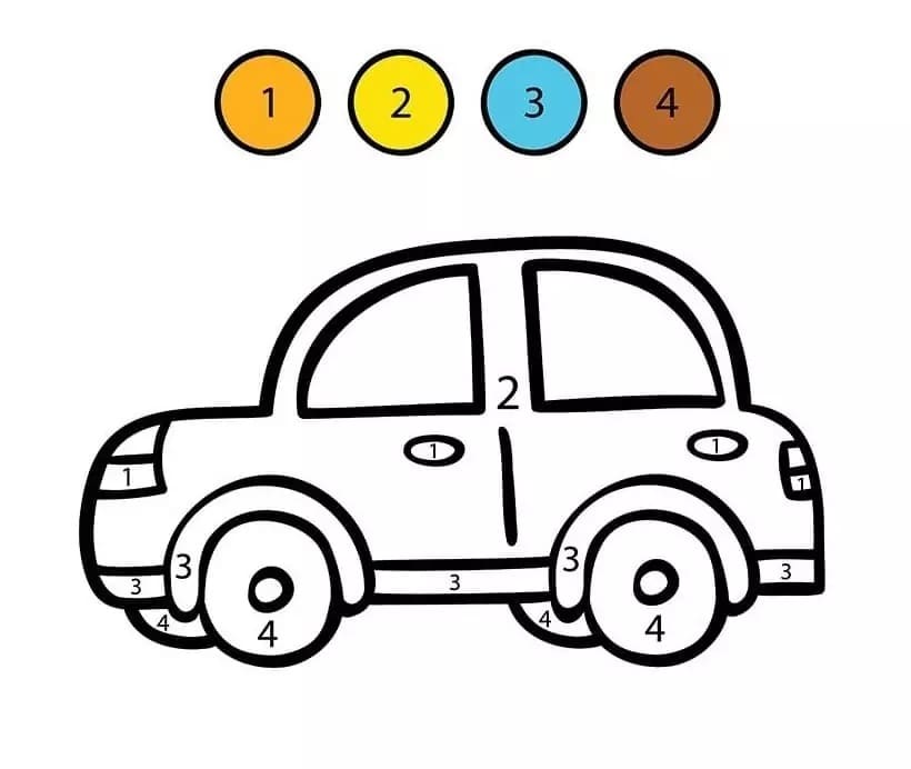 Adorable Car Color By Number