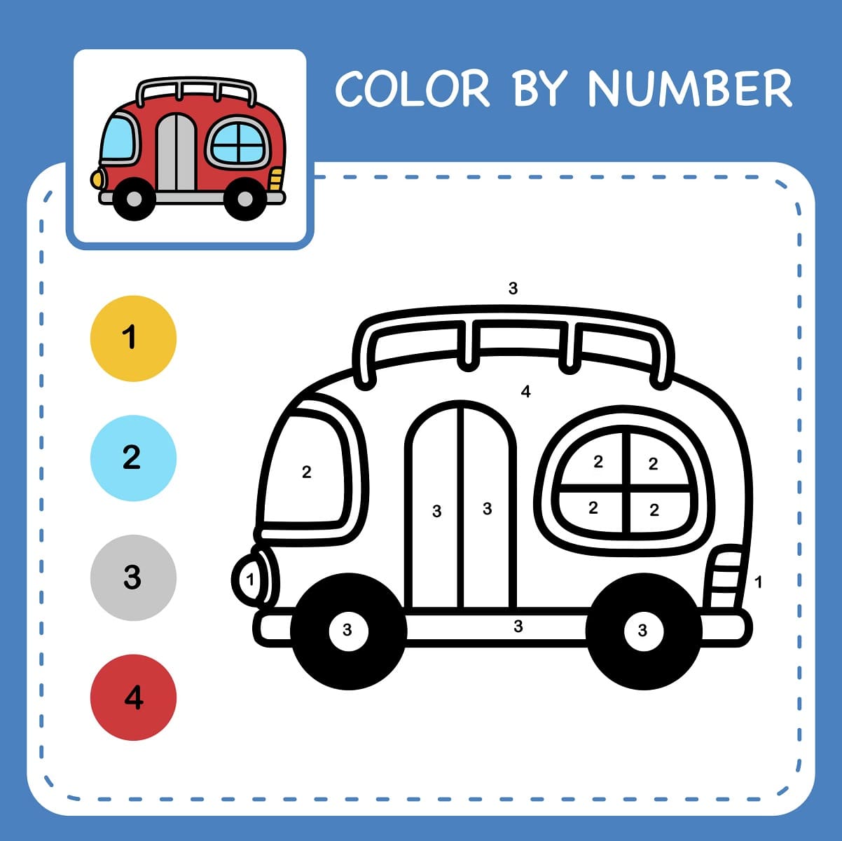 Basic Car Color By Number