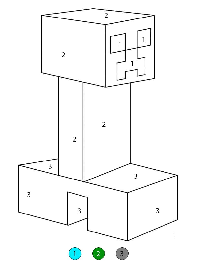 Basic Creeper Color By Number