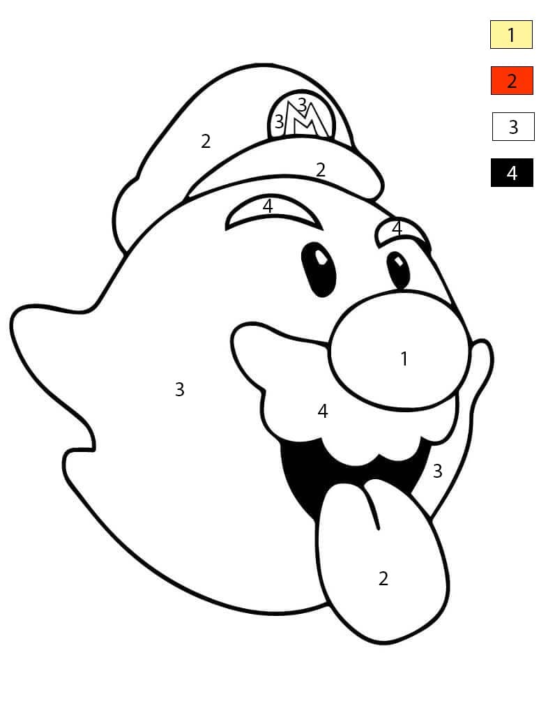 Boo Mario Color By Number