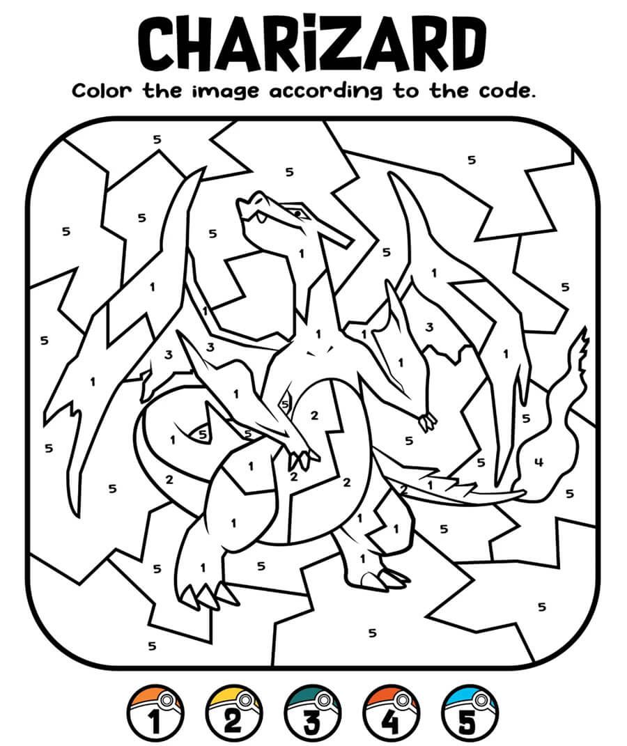 Charizard Color by Number