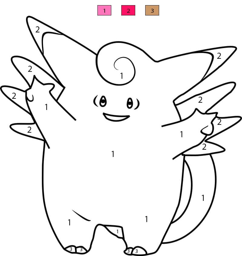 Clefable Pokemon Color By Number