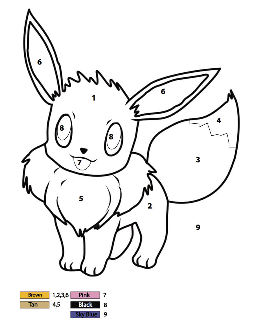 Cute Eevee Color by Number