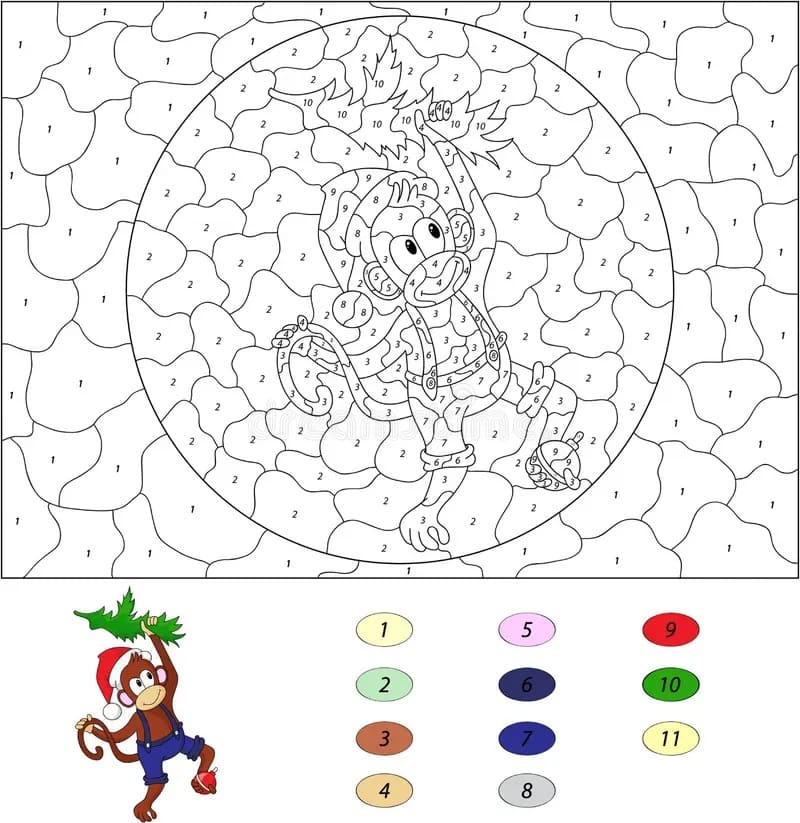 Dancing Monkey Color By Number