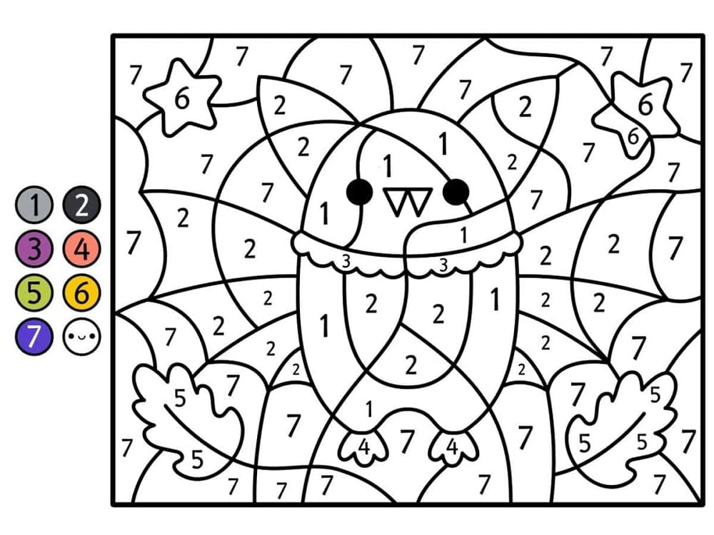 Easy Bat Color By Number