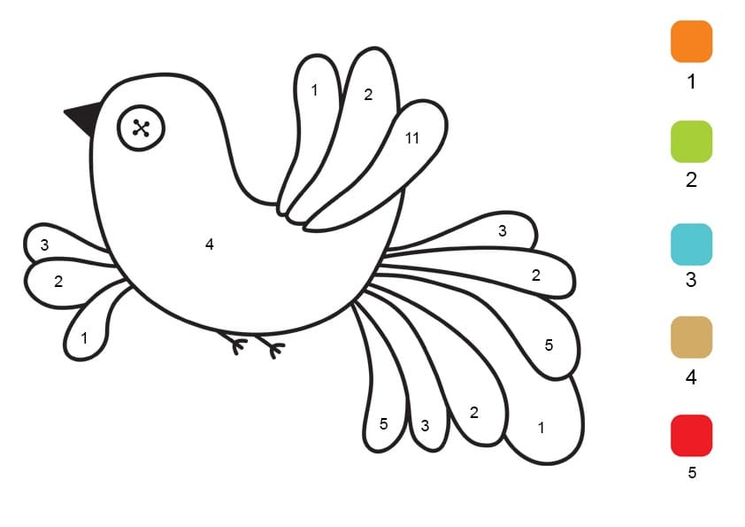 Easy Bird Color By number