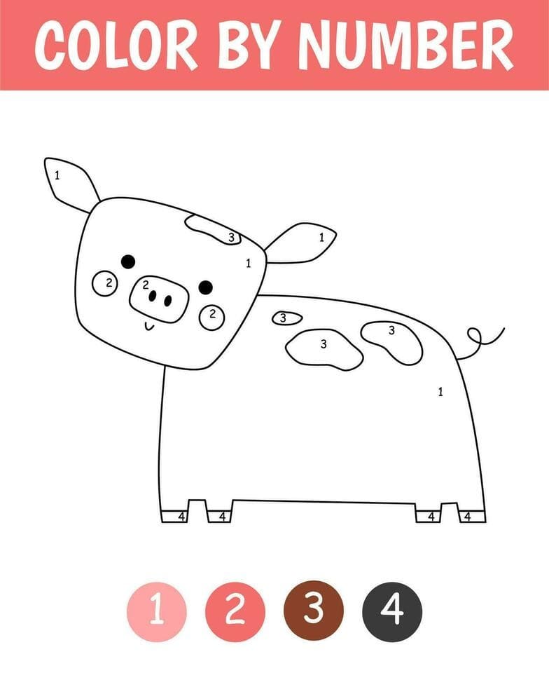 Easy Pig Color By Number