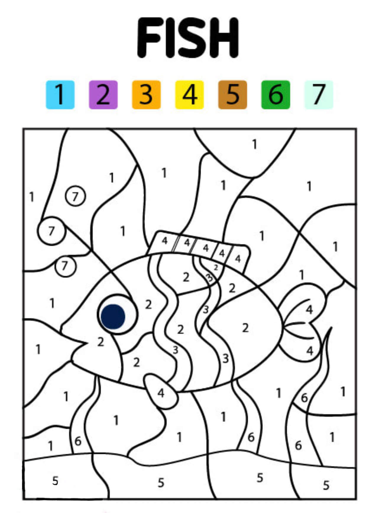 Fish in the Ocean Color by Number