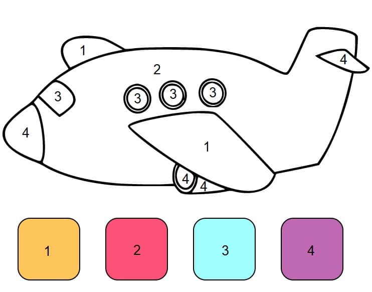 Funny Airplane Color By Number