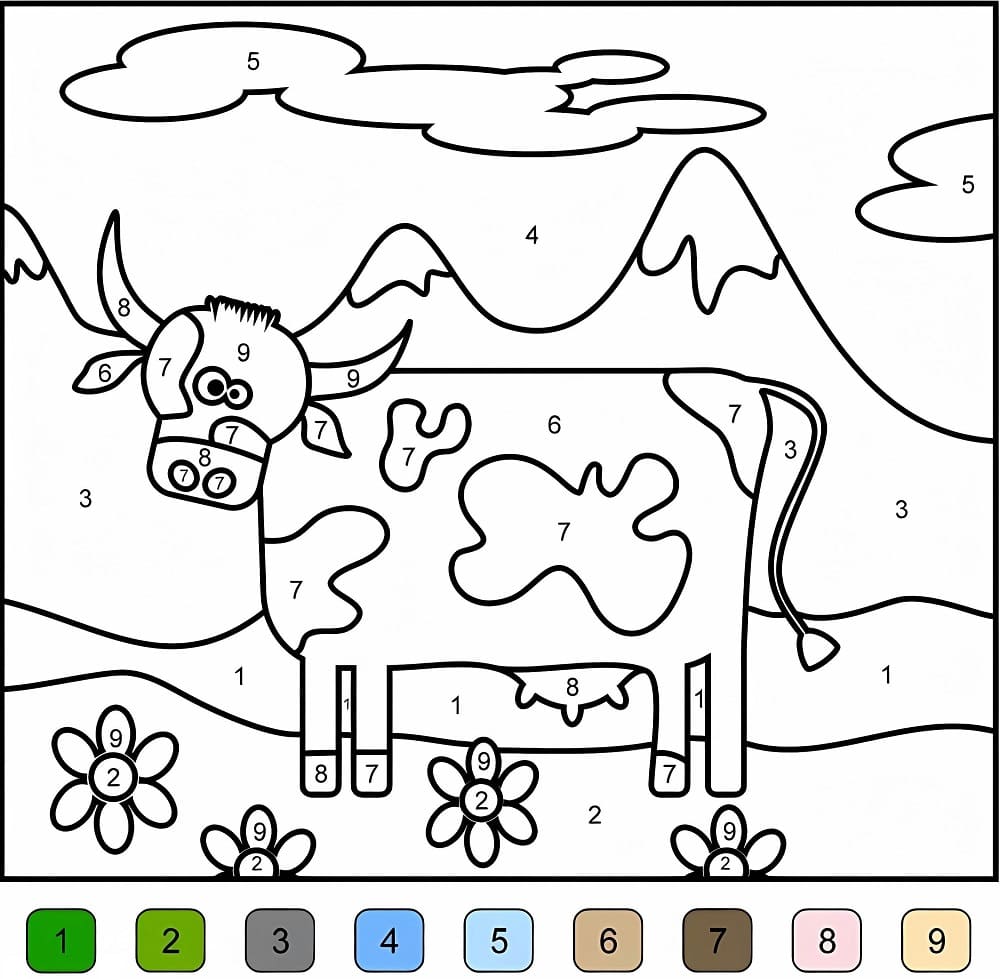 Funny Cow Color By Number Color By Number
