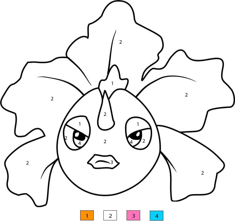 Goldeen Pokemon Color By Number Color By Number
