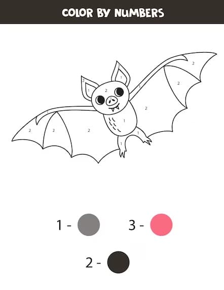 Happy Bat Color By Number