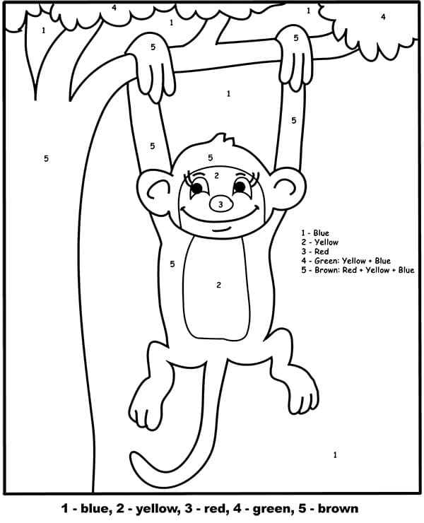 Happy Monkey Color By Number