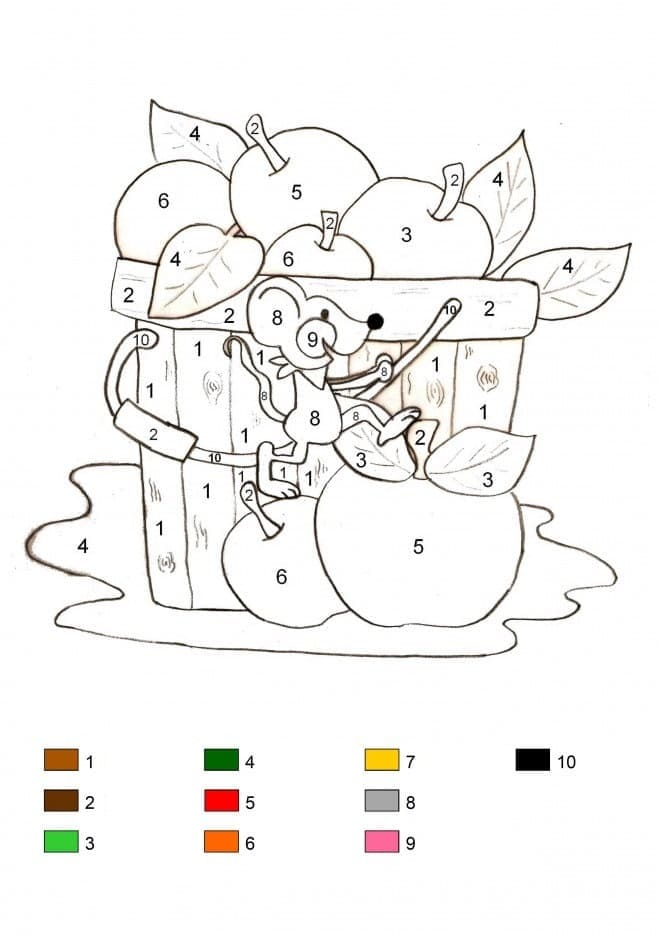 Happy Mouse Color by Number