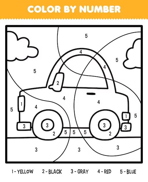 Little Car Color By Number