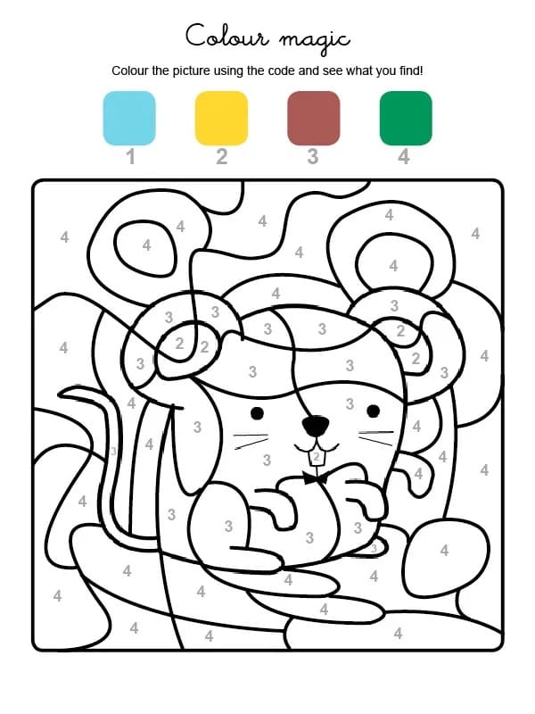 Little Mouse Color by Number