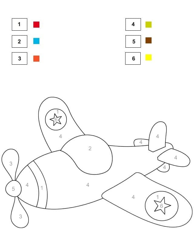 Lovely Airplane Color By Number