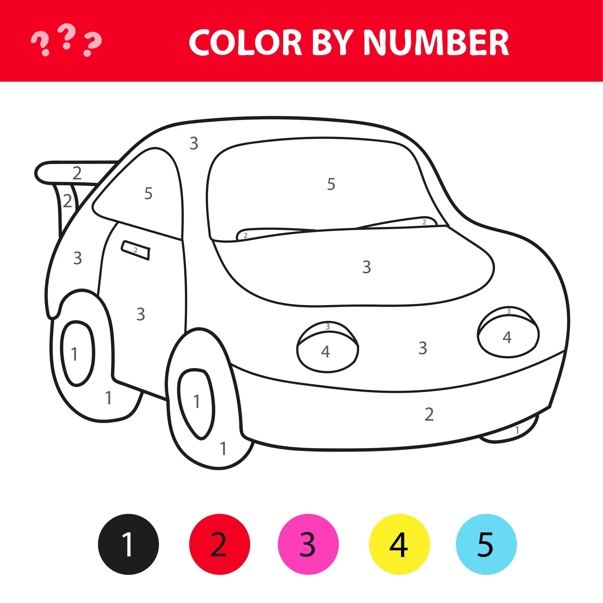 Lovely Car Color By Number
