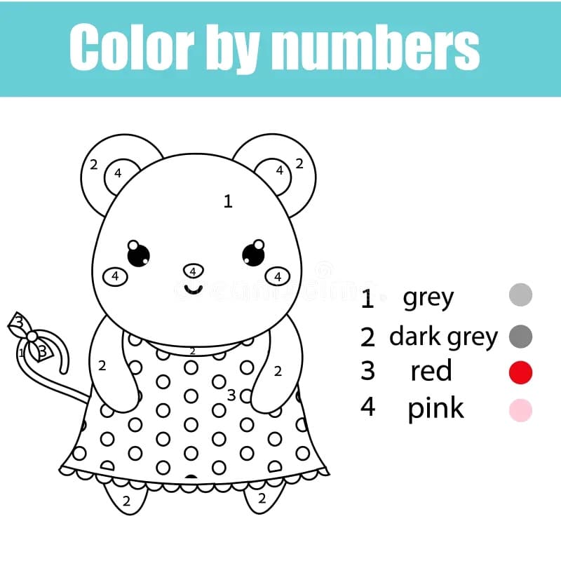 Lovely Mouse Color by Number