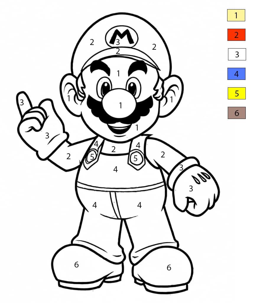 Mario is Cool Color By Number