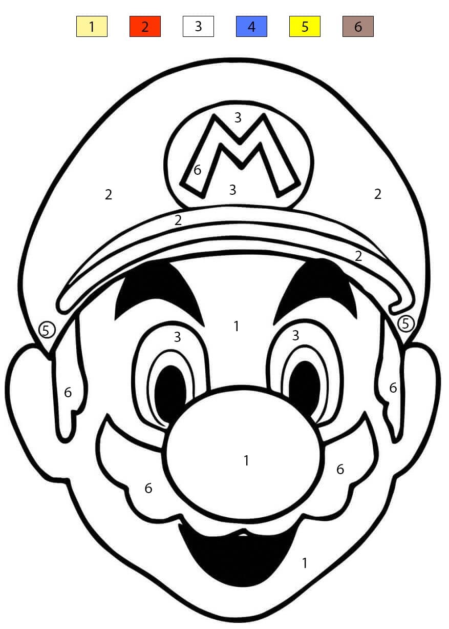 Mario's Face Color By Number